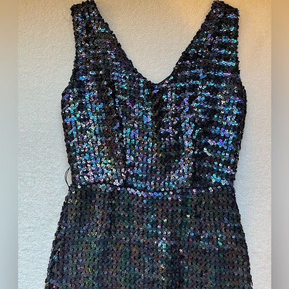 Vintage Black Sequin Dress, Princess Kate New York. Holidays NYE Cocktail. Sz S - Picture 3 of 16